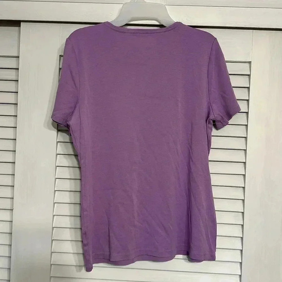 TALBOTS tee women’s short sleeve shirt light purple pima cotton top shirt blouse - Picture 3 of 7